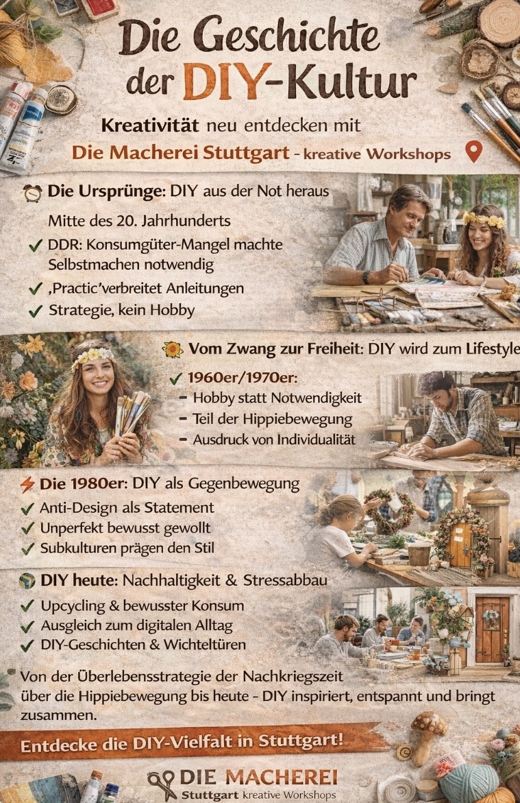 🎨 Die Geschichte der DIY-Kultur Kreativität neu entdecken mit Die Macherei Stuttgart - kreative Workshops