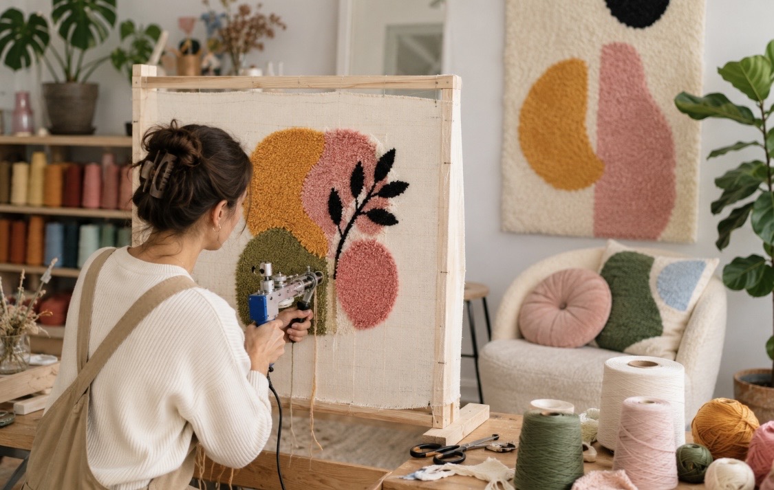 Tufting als Lifestyle: Kreativität, Design und Community erleben | Tufting Workshop Stuttgart Tufting hat sich in den letzten Jahren von einem kreativen Nischenhobby zu einem echten Lifestyle-Trend entwickelt.
