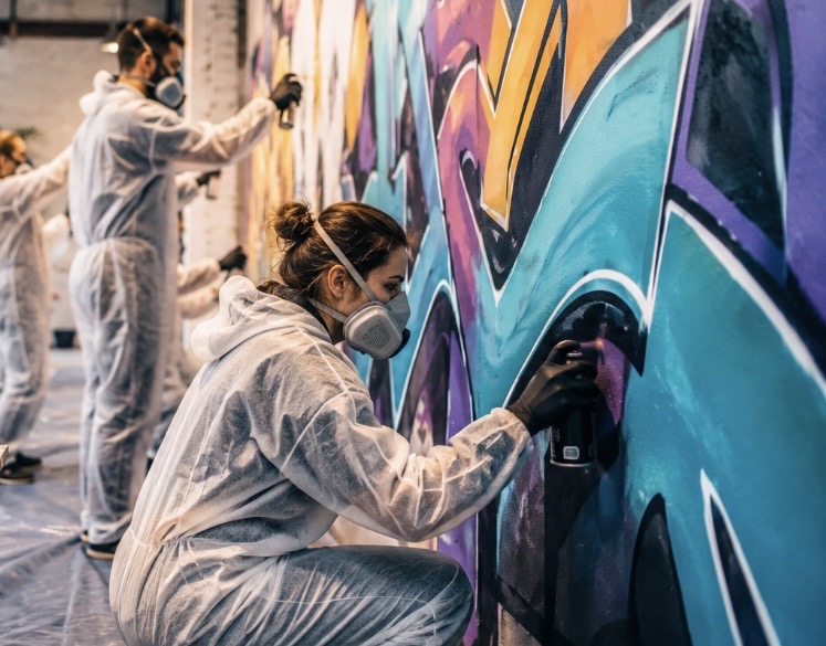 Graffiti Workshop in der Die Macherei Stuttgart – Kreatives Teambuilding mit Farbe und Teamgeist
